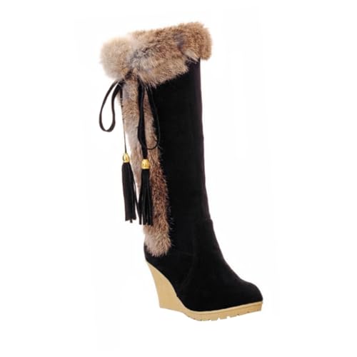 OATIPHO Flache Rutschfeste Winterstiefel Damen mit Warmem Innenfutter Lange Stiefel mit Keilabsatz und Dicker Sohle Stilvoller Winterschuh für Kalte Tage Schwarz OATIPHO Flache Rutschfeste Winterstiefel Damen mit Warmem Innenfutter Lange Stiefel mit Keilabsatz und Dicker Sohle Stilvoller Winterschuh für Kalte Tage Schwarz von OATIPHO