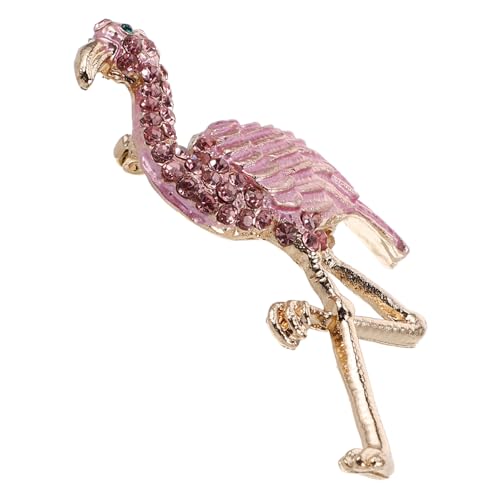 OATIPHO Flamingo Brosche Emaille mit Funkelnden Strasssteinen Anstecknadel für Damen Langlebige Legierung Farbbeständig als für Valentinstag und Festliche Anlässe von OATIPHO