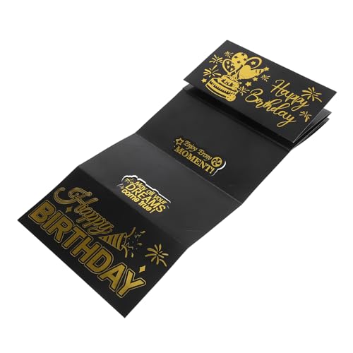 OATIPHO Geburtstags Geldumschlag Schwarz Papier Cash Organizer Portabel Leichtgewichtige Geldbörse für Bargeschenke und Kartenaufbewahrung von OATIPHO