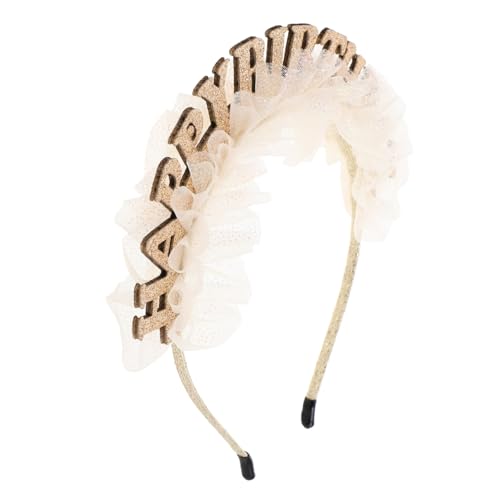 OATIPHO Geburtstagsparty-accessoires Für Mädchen Happy Birthday-haarband Aus Tüll Und Kunststoff Dekoratives Stirnband Als Geburtstags-haar-accessoire Leicht Und Bequem Tragbar von OATIPHO