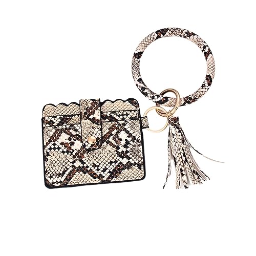 OATIPHO Kreativer Schlüsselanhänger Mit Taschen-Design Multifunktionaler Geldbeutel Für Damen Zum Aufbewahren Von Karten Und Kleingeld Aus Strapazierfähigem Pu Kaffee-gelb Mit von OATIPHO