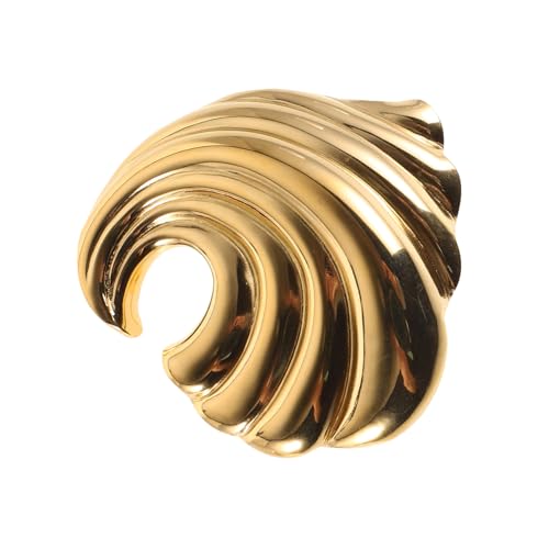 OATIPHO Goldene Edelstahl Wellenbrosche Kreative Unisex Anstecknadel für Mantel Jacke und Schal Langlebiges Modeaccessoire Vielseitig Tragbar für Damen und Herren von OATIPHO