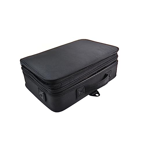 OATIPHO Große wasserdichte Reisetasche für Kosmetik Professioneller Make Up Organizer mit Fächern Verstellbare Schultergurte für Make Up Pinsel und Beauty Tools Schwarz von OATIPHO