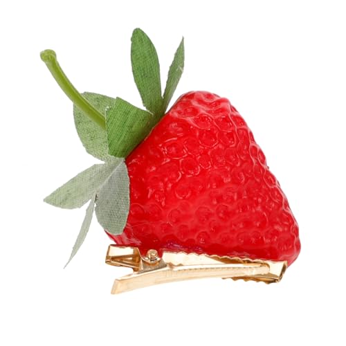 OATIPHO Erdbeer-haarspange Naturgetreue Fruchtform Haarspange Dekorative Haarspange Haarklammer Für Damen Haarschmuck Mit Früchten von OATIPHO