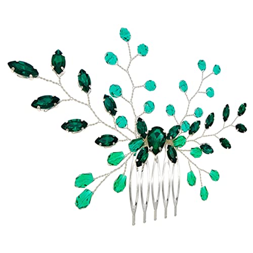 OATIPHO Haarkamm mit Grünen Rhinestones Eleganter Braut Haarschmuck für Hochzeiten Verlobungen und Besondere Anlässe Vielseitige Haarspange für Damen für Verschiedene Frisuren und Outfits von OATIPHO