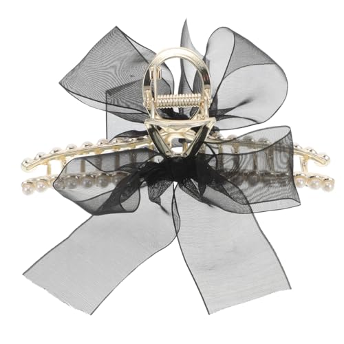 OATIPHO Große Haarspange Mit Perlenschleife Und Band Netz-haarklammer Für Frauen Dekorativer Haarschmuck Für Haartypen von OATIPHO