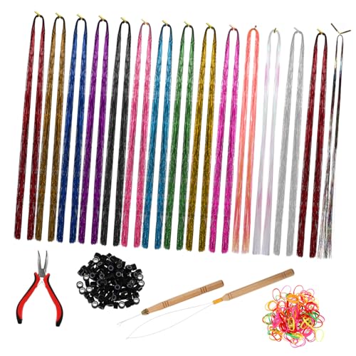 OATIPHO Haarlametta Haarschablonen Glitzer-haarverlängerungen Bunte Haarsträhnen Haarseil Und Haarschmuck Für Mädchen von OATIPHO