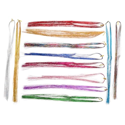 OATIPHO Haarlametta Satz mit Werkzeug Glitzer Haarverlängerungen für und Mädchen Farbenfrohe Haar Accessoires für Partys Tägliches Styling und Cosplay von OATIPHO