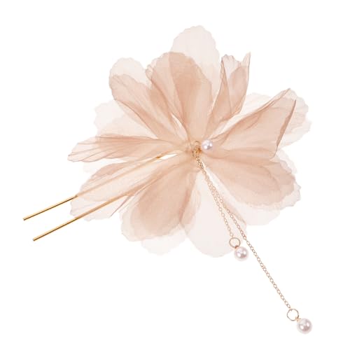 OATIPHO Braut Haarnadeln Mit Chiffon-blume Und Schmetterling Elegante U-förmige Haaraccessoires Für Hochzeiten Partys Und Abendveranstaltungen Für Frauen Und Blumenmädchen von OATIPHO