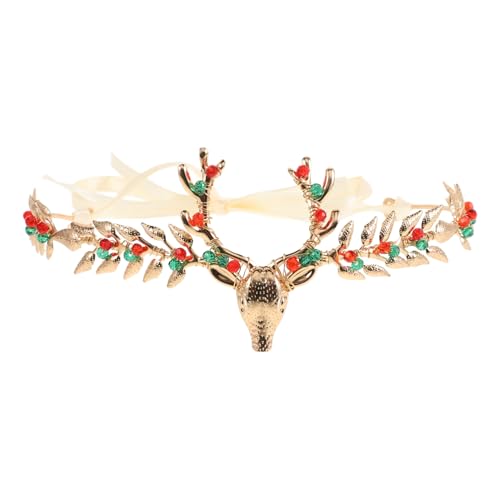 OATIPHO Blattkrone Strass-haarschmuck Damen Stirnband Mit Kronendesign Für Partygeschenk Weihnachten Weihnachts-haarschmuck Weihnachtskopfkrone Haarreif von OATIPHO