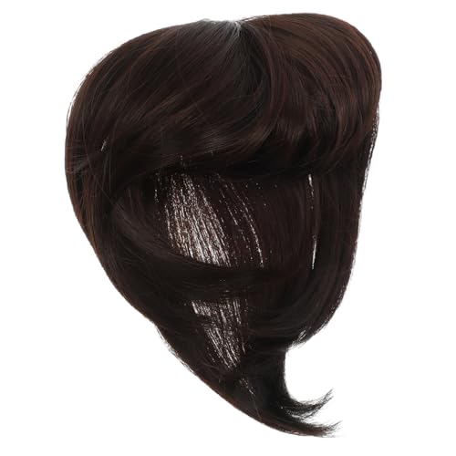 OATIPHO Haarteil für Damen Synthetische Perücke Anklipsen Topper für Dünner Werdendes Haar Modisches Wiglet Tiefbraun Leichtes und Komfortables Haaraccessoire für Erwachsene von OATIPHO