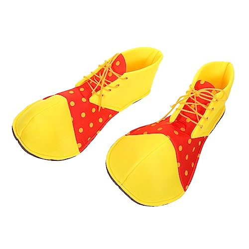 OATIPHO Halloween Clown Schuhe Übergröße Leichtes Langlebiges Cosplay Kostüm Requisit für Erwachsene und Jugendliche Party Zubehör Gelb Rot von OATIPHO
