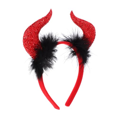 OATIPHO Teufelshörner Haarreif Für Halloween Rote Horn-kopfbedeckung Für Damen Und Herren Lustiges Kostümzubehör Für Karneval Und Mottopartys von OATIPHO