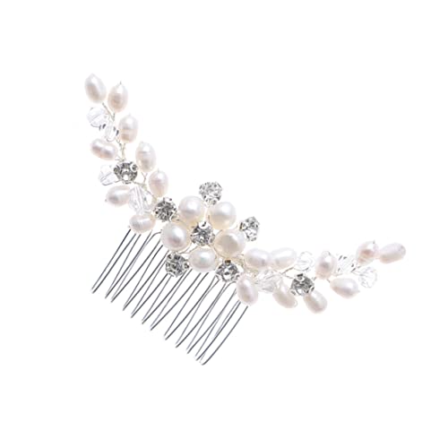 OATIPHO Handgefertigter Perlen Haarkamm Brautschmuck Eleganter Hochzeit Kopfschmuck für Damen und Brautjungfern Dekorativer Haarschmuck für Hochsteckfrisuren und Festliche Anlässe von OATIPHO