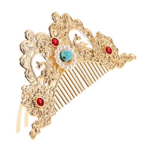 OATIPHO Hanfu Haarkrone Kopfschmuck Dekorationen elegant Styling Antiquität Seide chinesische Kopfbedeckung Haarkämme für Frauen Hanfu -Zubehör Haarnadel Haarkamm-Clip Legierung Golden von OATIPHO