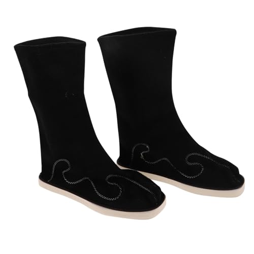 OATIPHO Hanfu Schuhe Herren Traditionelle Chinesische Stiefel mit Stickerei Rutschfeste Midcalf Boots für Kung Fu Tai Chi Cosplay und Aufführungen Schwarz von OATIPHO