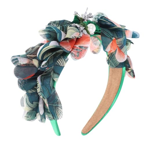 OATIPHO Hawaiian Blumenhaarreif mit Simulierten Perlen Handgefertigtes Haarschmuck Accessoire für Festivals Cosplay und Besondere Anlässe Leicht und Komfortabel Eleganter Look für Damen von OATIPHO