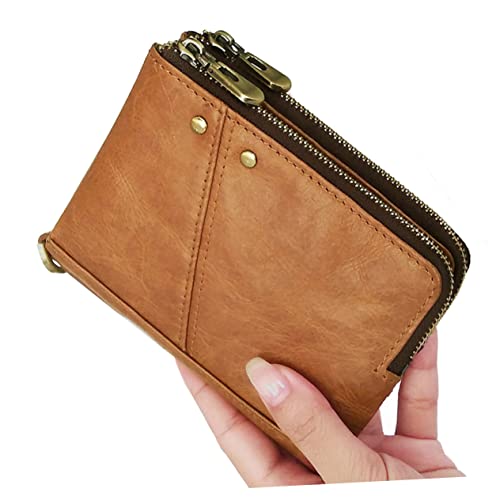 OATIPHO RFID-Schutz Geldbörse Für Herren Echtem Khaki Multifunktional Schlankes Design Für Kreditkarten Münzen Und Ausweise Perfektes Zu Besonderen Anlässen von OATIPHO