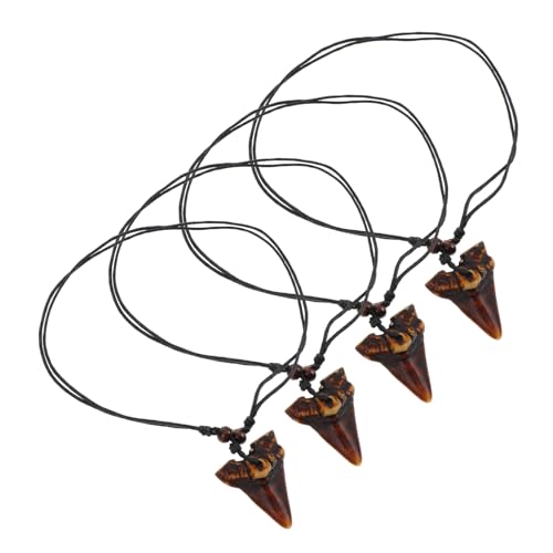 OATIPHO Herren Halskette Anhänger aus Kunstharz mit Verstellbarem Lederband Strand Schmuck im Surfer Stil Teiliges Braun Vielseitig Tragbar für Männer und Frauen von OATIPHO