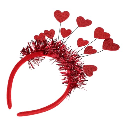 OATIPHO Herz-stirnband Rot Mit Pailletten Haarreif Für Party Valentinstag Hochzeit Glitzerndes Kopfbedeckung Trendiges Accessoire Für Frauen von OATIPHO