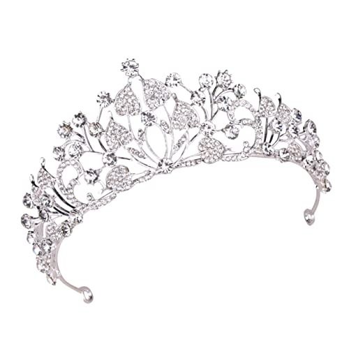 OATIPHO Hochzeit Tiara Krone Silberfarbene Legierung mit Funkelnden Strasssteinen Haarschmuck Stirnband für Braut und Besondere Anlässe Langlebiges Design für Damen und Festlichkeiten von OATIPHO