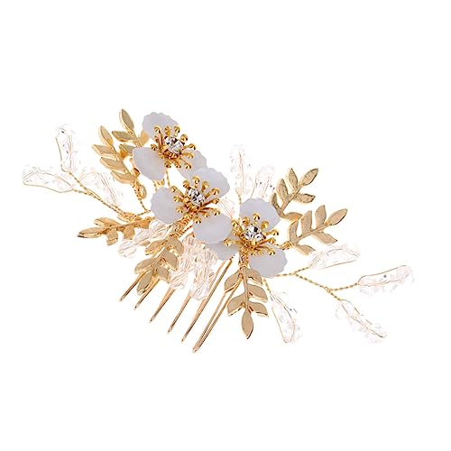 OATIPHO Hochzeits Haarschmuck für Bräute Goldener Haarreif mit Blumen Romantisches Design für Brautkleid und Hochzeitsfeiern für Damen und Mädchen Perfektes Accessoire für Besondere von OATIPHO