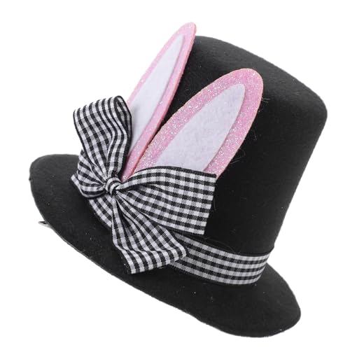 OATIPHO Festliche Ostermütze Mini-zylinder Haarspange Schleife Hasenohren Stylische Kopfbedeckung für Damen-outfit von OATIPHO