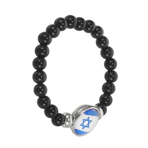 OATIPHO Israel Flaggenarmband Perlenarmband Für Männer Und Frauen Dekoratives Patriotisches Armband Vielseitig Kombinierbares Schmuckstück in Bunten Farben Bequemes Handgelenkarmband von OATIPHO