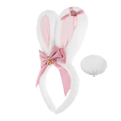 OATIPHO Kaninchenohr Stirnband Plüsch Party Haarband Hasenschwanz Requisite Cosplay Ohr Stirnbänder Für Maskenball Foto Prop von OATIPHO