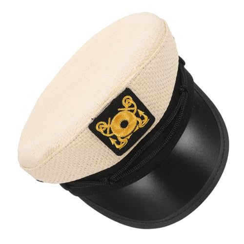 OATIPHO Kapitänsmütze Verstellbar Yacht Hut Marinehut Bootshut Kapitänshut Aus Papierstroh Für Party Halloween Cosplay Kostüm Zubehör Für Erwachsene Und Junge Mädchen von OATIPHO