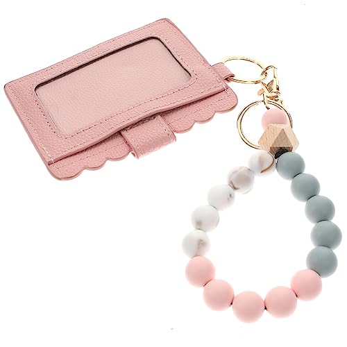 OATIPHO Holzperlen Armband Schlüsselanhänger Id Karten Tasche Multifunktions Schlüsselanhänger Armband K06 von OATIPHO