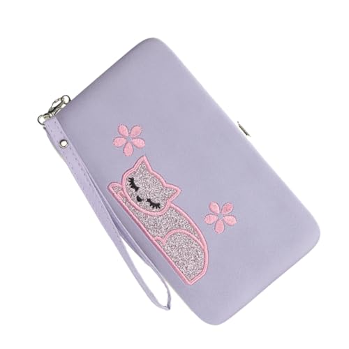 OATIPHO Geldbörse Katze Damenbrieftasche Damengeldbörse Mit Reißverschluss Lange Geldbörse Für Frauen Handtasche von OATIPHO