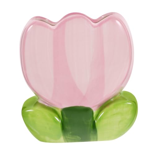 OATIPHO Keramik-aufbewahrungsbehälter Für Make-up-pinsel Stiftebecher Mit Tulpendesign Schreibtisch-organizer Für Kosmetik Und Büromaterialien von OATIPHO