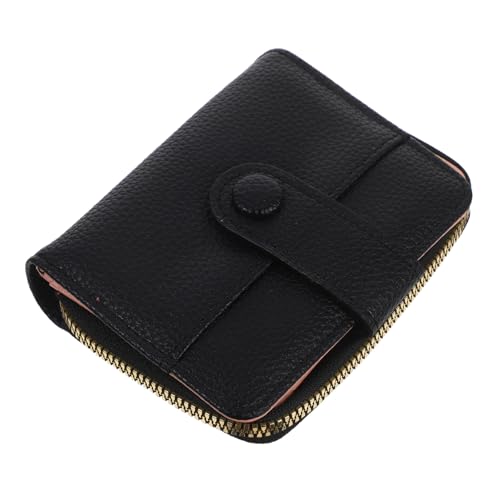 OATIPHO Kleine Bifold Geldbörse Damen aus Langlebigem Litchi Struktur PU mit RFID Schutz Reißverschluss Münzfach und Großem Kartenorganizer für Business Shopping und Alltag von OATIPHO
