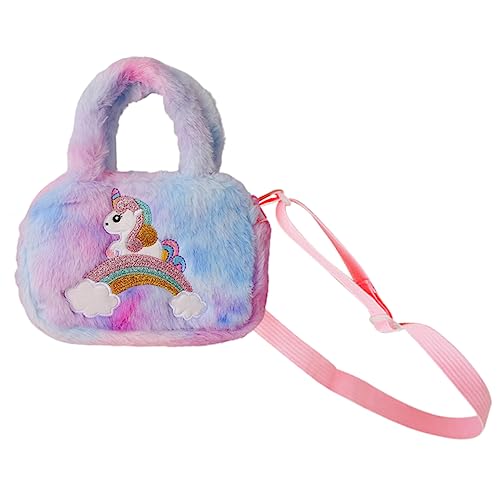 OATIPHO Einhorn Handtasche Für Mädchen Flauschige Messenger Bag Kindertasche Mit Ausreichend Für Kleine Gegenstände Als Geschenkidee Zum Geburtstag von OATIPHO