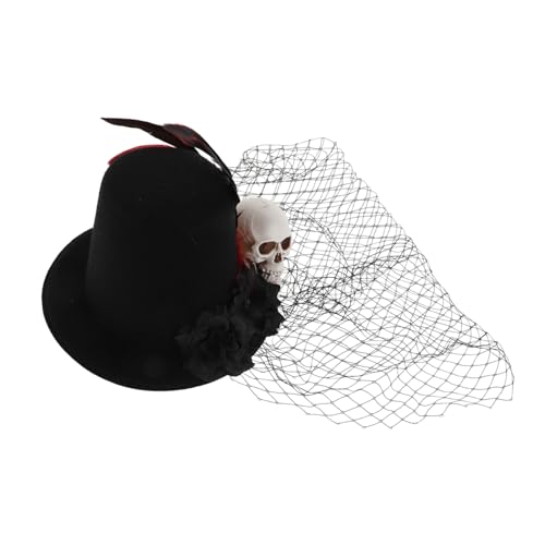 OATIPHO Kleiner Hut Mit Blumen Und Schleier Für Halloween Party Damenzylinder Aus Stoff Und Netz Für Cosplay Mini Top Fascinator Für Maskerade von OATIPHO