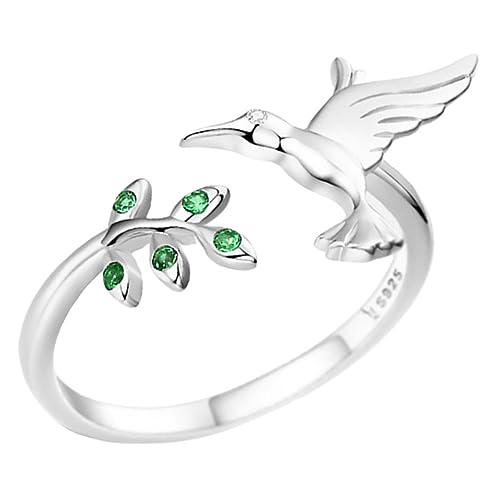 OATIPHO Kolibri-ring Damenring Schmuck Mädchen Klingeln Verstellbarer Fingerring Ringschmuck Frauenringe Fingerring Für Teenager-mädchen Kleiner Ring Fräulein Silber- Koreanische Version von OATIPHO