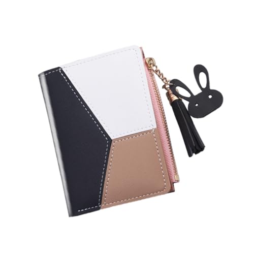 OATIPHO Kompakte Damen Geldbörse Aus Pu Multifunktionale Kurze Brieftasche Mit Reißverschluss Modische Handtasche Mit Quaste Eleganter Münzhalter Für Karten Und Bargeld von OATIPHO