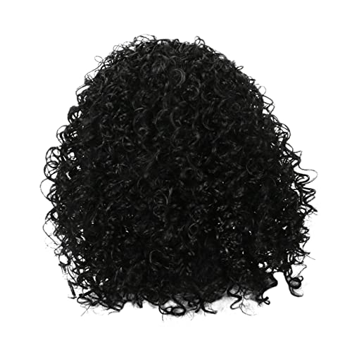 OATIPHO Kopfbedeckung Aus Eisseide Lockige Party Perücke Mit Dickem Band Gewellte Spitzenperücke Für Frauen Klebefreie Perücke Echthaar Lockig Dehnbar Bob Mit Locken von OATIPHO