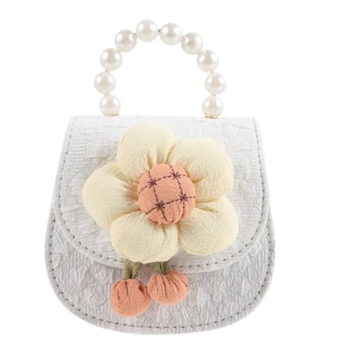OATIPHO Blumenhandtasche Für Mädchen Umhängetasche Mit Perlengriff Tasche Aus Pu- Kompakt Und Leicht Für Parks Reisen Und Shopping von OATIPHO