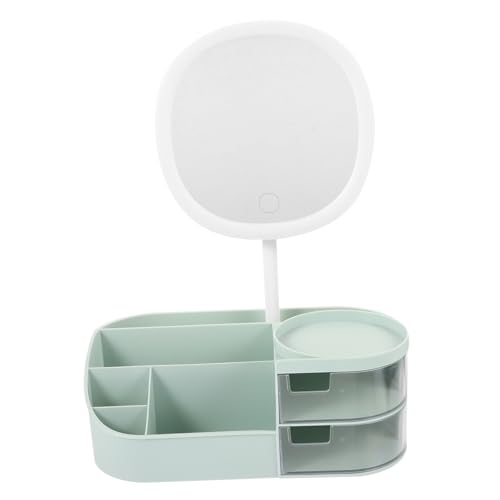 OATIPHO Kosmetikhalter mit Spiegel Make Up Pinselhalter Schubladen Organizer für Schminktisch Transparent aus Langlebigem Kunststoff für Kosmetikartikel und Zubehör von OATIPHO