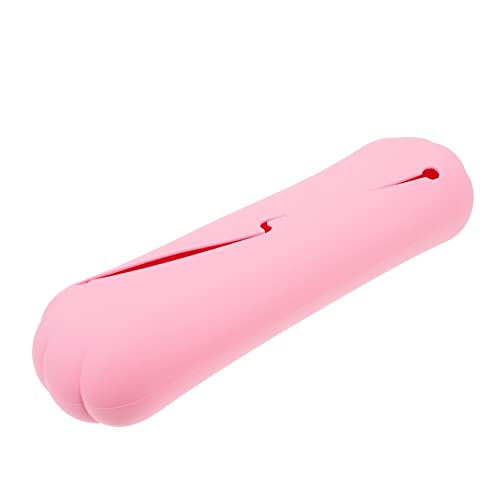 OATIPHO Kosmetik Pinsel Aufbewahrungstasche aus Silikon Tragbarer Make Up Pinsel Organizer für Reisen Leicht und Kompakt Ergonomisches Design Rosa für Make Up Tools von OATIPHO
