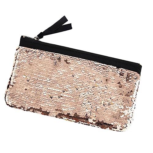 OATIPHO Kosmetik Tasche Geldbörse Handtaschen Kosmetiktasche Paillette Glitzer-Geldbörse Farbe funkeln Party kosmetikbeutel Damen kleine Schminktäschchen für Damen Golden von OATIPHO