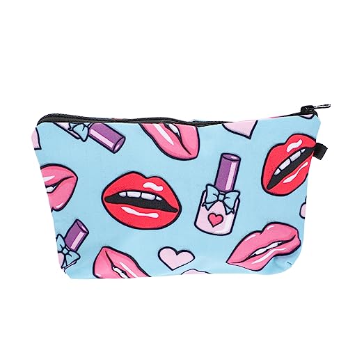 OATIPHO Kosmetiktasche mit Lippen Tragbare Make Up Organizer mit Reißverschluss für Damen Kompakte und Funktionale Aufbewahrungstasche für Kosmetik Schmuck und Kleine Gegenstände von OATIPHO