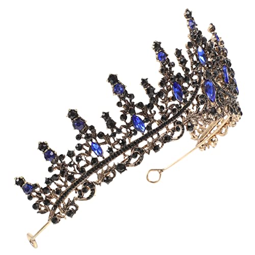 OATIPHO Krone Hochzeitstiara für schwarzer Kristall barocke Tiara haarschmuck Kleider Hochzeits-Tiara Diademe für Mädchen Halloween Kopfbedeckung Stirnband Kleidung Fräulein Zink von OATIPHO