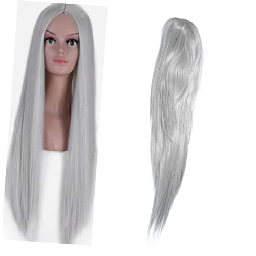 OATIPHO Lace Front Perücke Silberweiß Glatt Natürlich Aussehend Reusable Waschbar Stretchbar Komfortabel Für Damen Mädchen Alltag Party Cosplay von OATIPHO