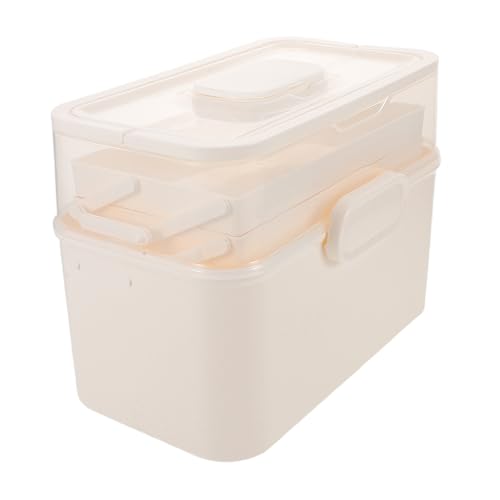 OATIPHO Lagiger Multifunktionaler Organizer mit Ergonomischem Griff Großer Transparenter Aufbewahrungsbox für Medizin Make Up Nagellack und Bastelbedarf Tragbar für Reisen und Notfälle von OATIPHO