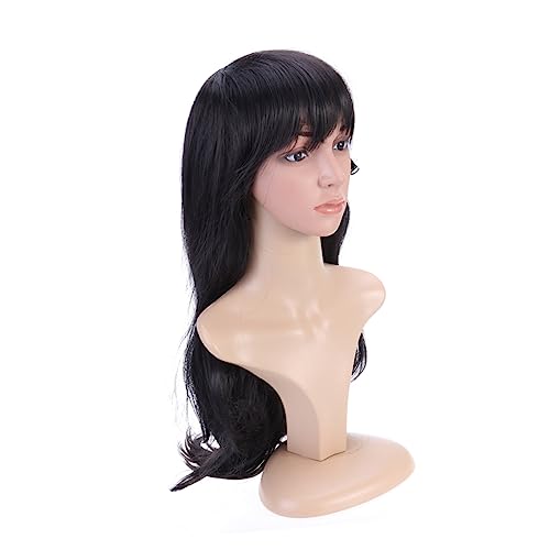 OATIPHO Lange Gewellte Schwarze Perücke Lockiges Cosplay-haar Für Frauen Mit Perückenkamm Für Halloween Partys Und Kostüme von OATIPHO
