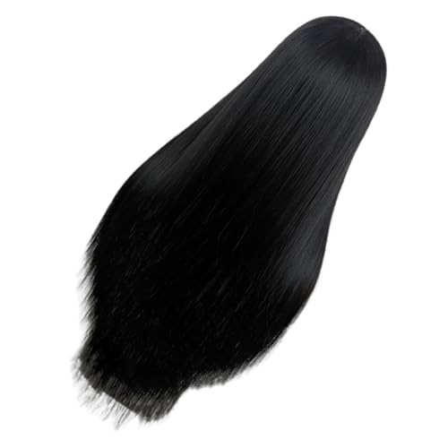 OATIPHO Lange Schwarze Gerade Perücke für Damen Hochwertige Synthetische Lace Front Wig mit Mittigem Scheitel und für Verschiedene Anlässe von OATIPHO
