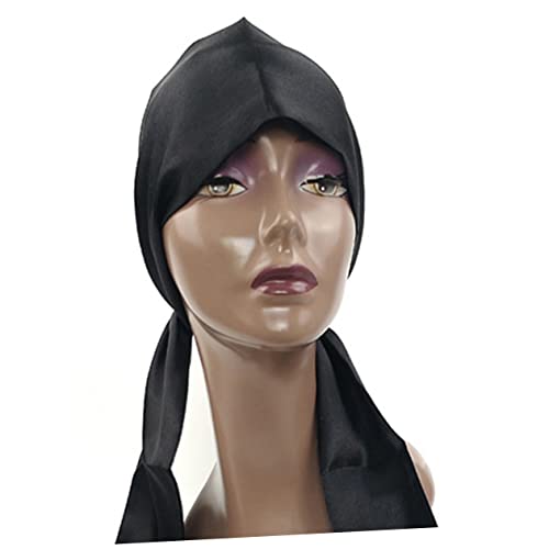 OATIPHO Langer Haarschal für Damen Rutschfester Haarwickel Perfekter für Perücken Kopftücher und Haarschmuck Schwarz für Täglichen Gebrauch und Einfaches Styling von OATIPHO